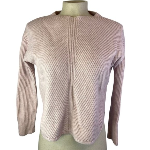 Babaton 'Chalmers' Light Pink Mock Neck Knit Sweater Size XS Linen/Wool Blend - Picture 2 of 10